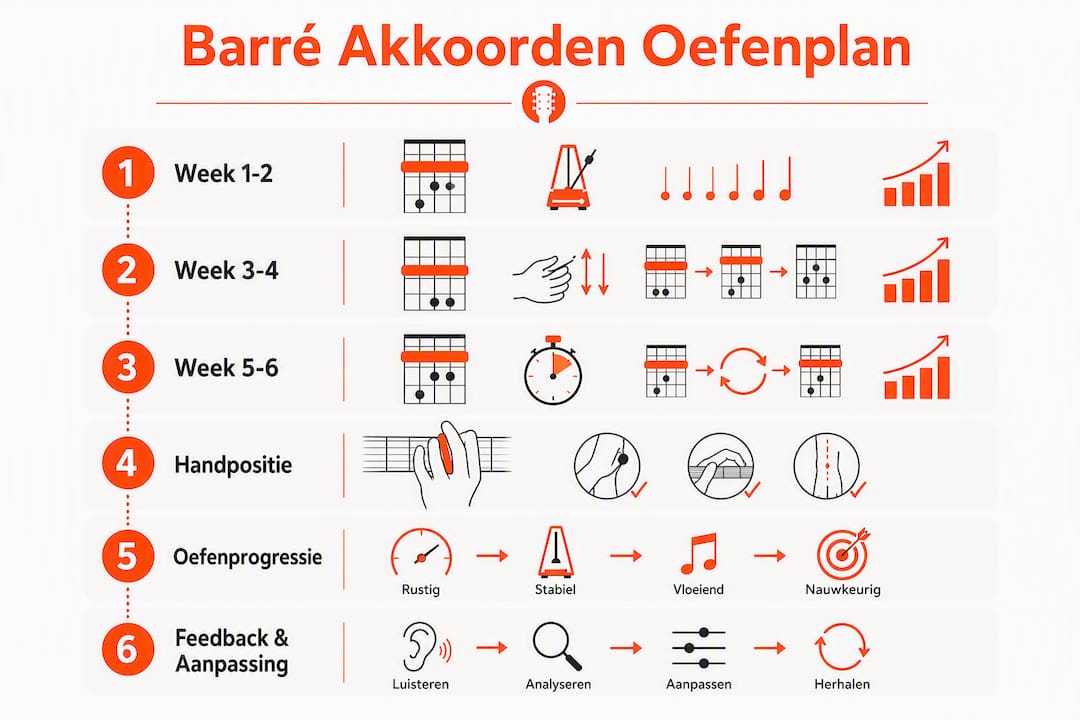 Visueel stappenplan: zo oefen je barré-akkoorden