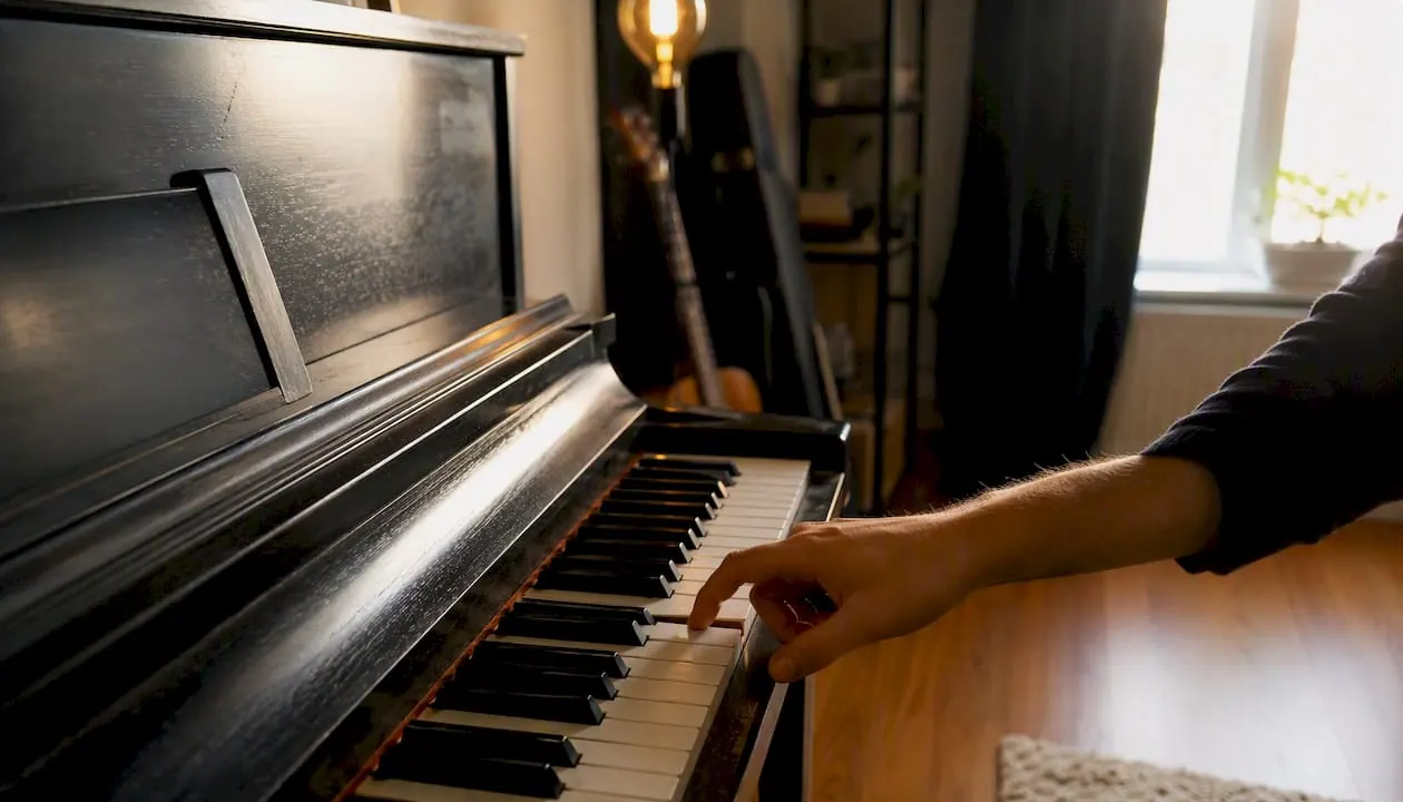 Met de rechterhand de melodie spelen op de piano