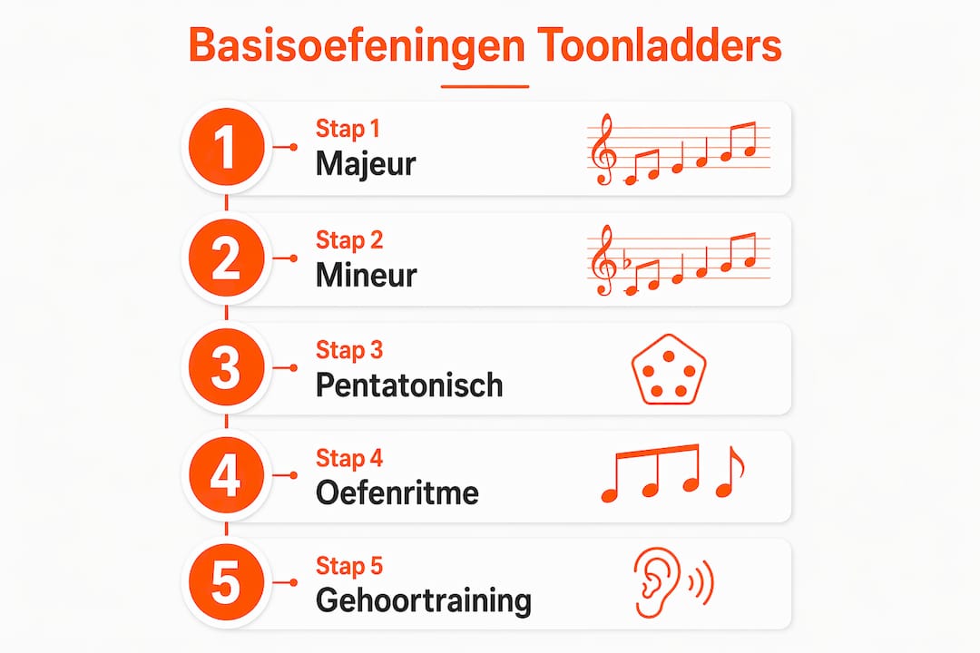 Handige infographic: stap-voor-stap gids om toonladders te oefenen voor beginners