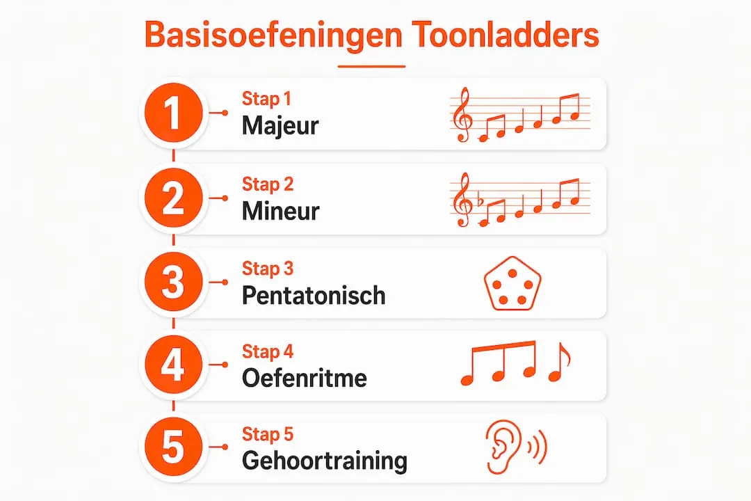 Handige infographic: stap-voor-stap gids om toonladders te oefenen voor beginners