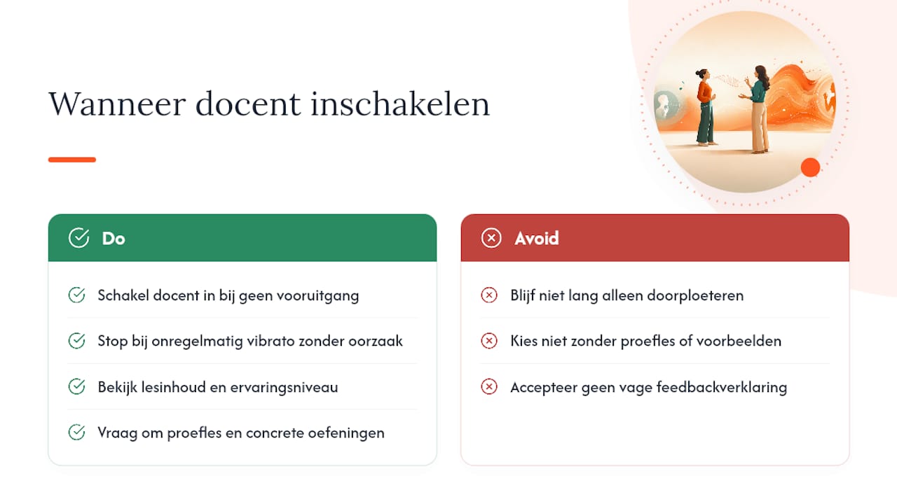 Overzicht: wanneer schakel je een zangdocent in voor vibrato en waar let je op